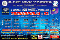 TECHNOPHILIA'23 National Level Technical Symposium Poster